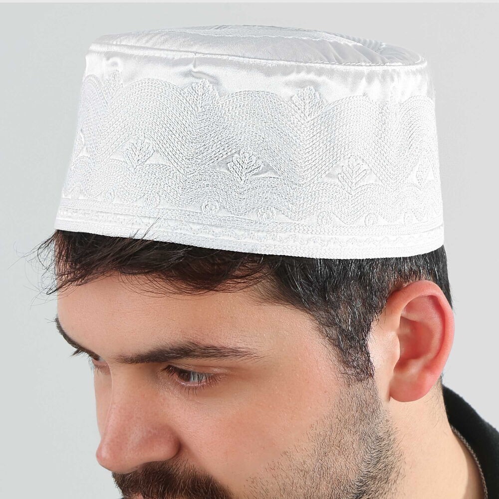 Diyanet Logolu Kari - Topbaş Takke Beyaz