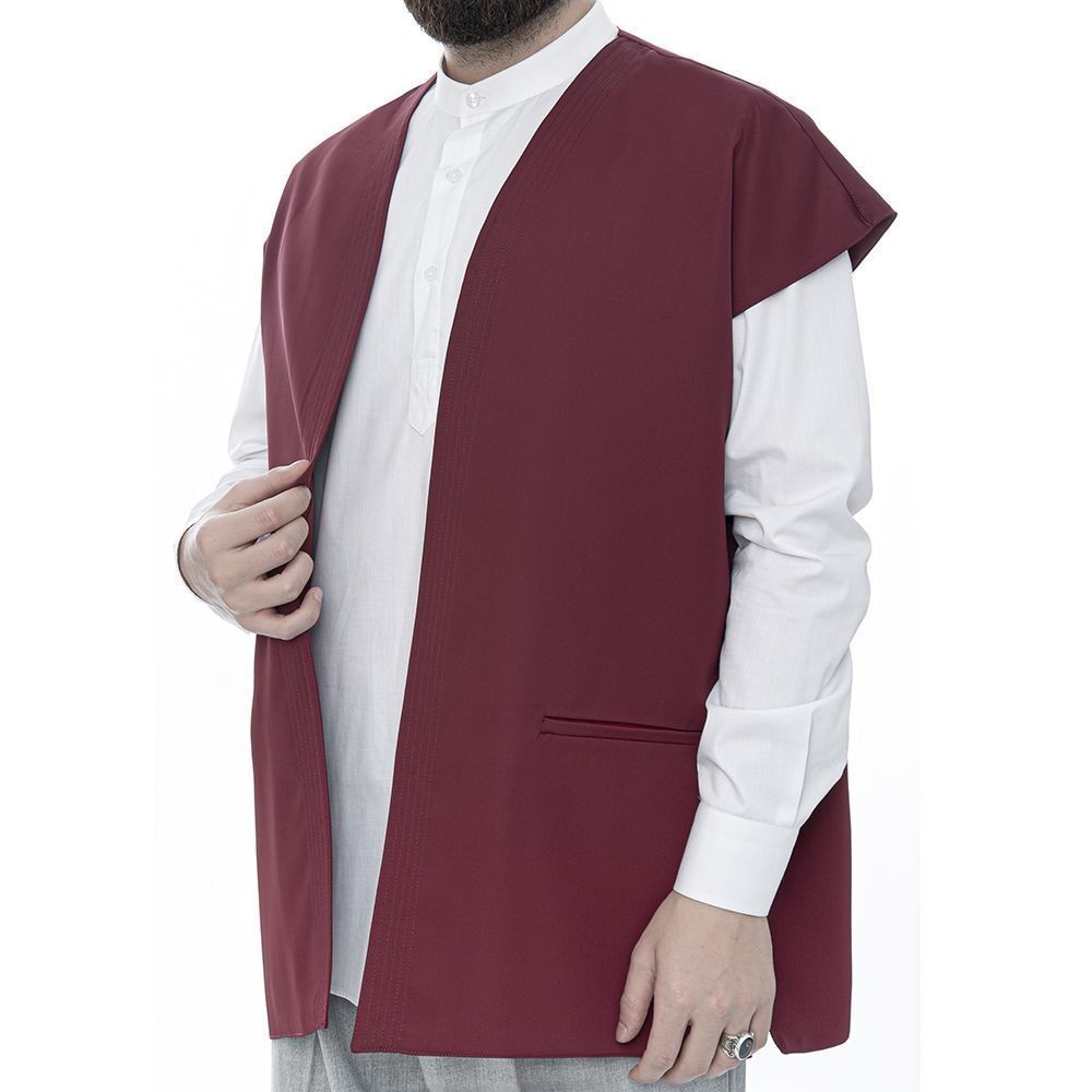 Kısa Haydari Yelek Bordo