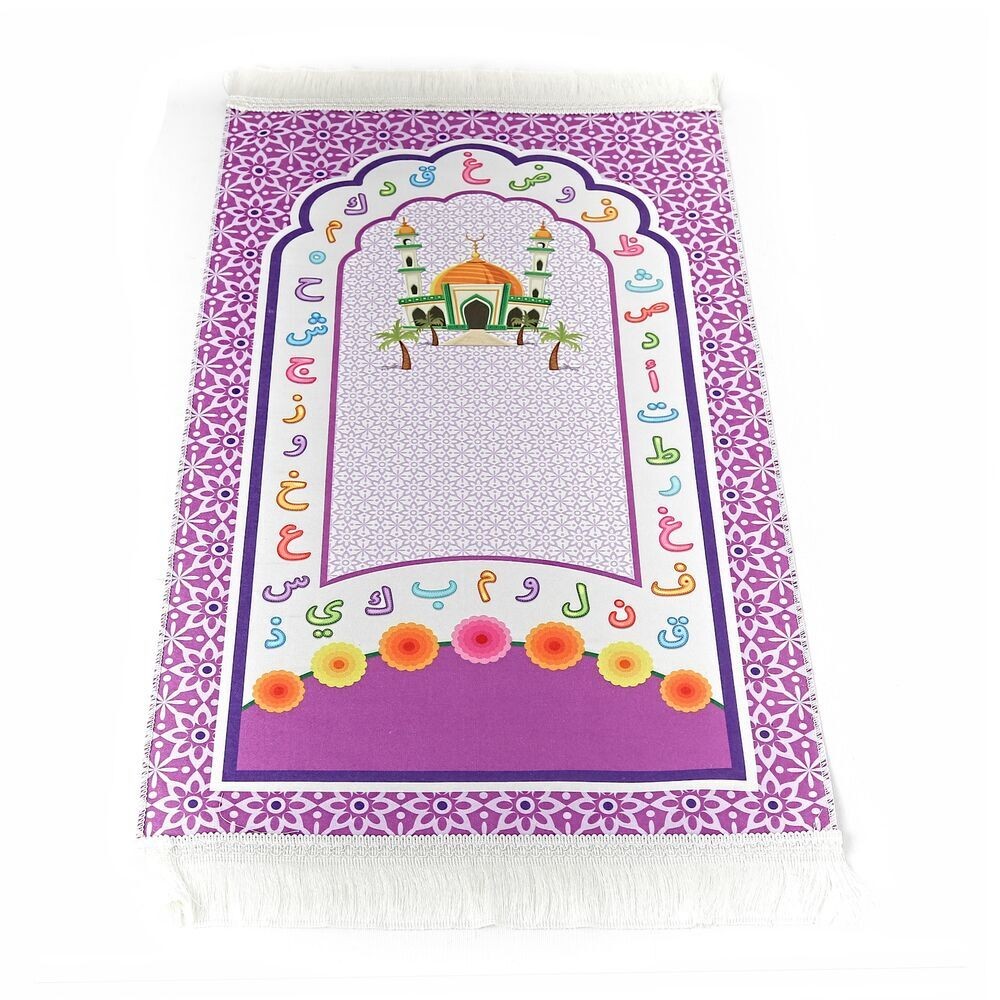 Çocuk Seccadesi Aksa - Mor 45x82 cm - 110 gr - Tesbih Hediyeli