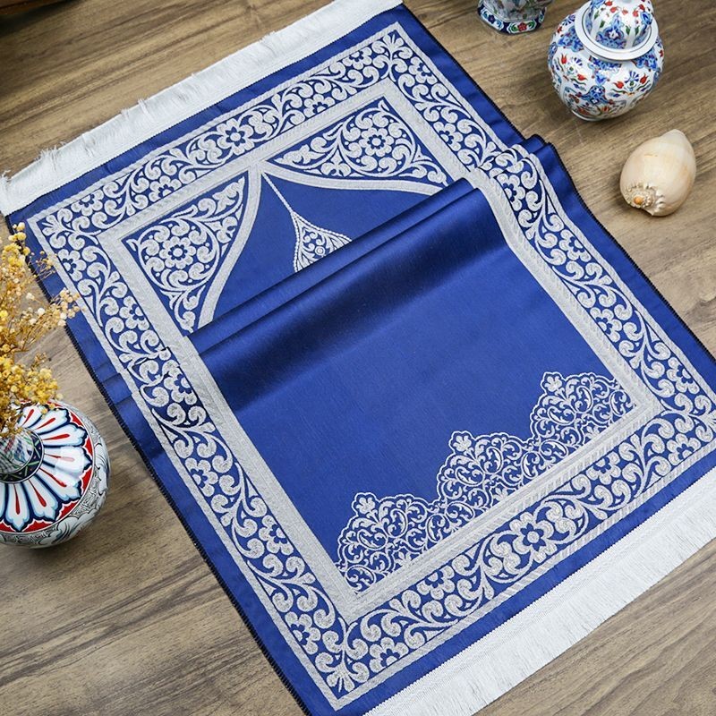Hediyelik Rumi Desen Seccade - Lacivert 70x128 cm - 364 gr