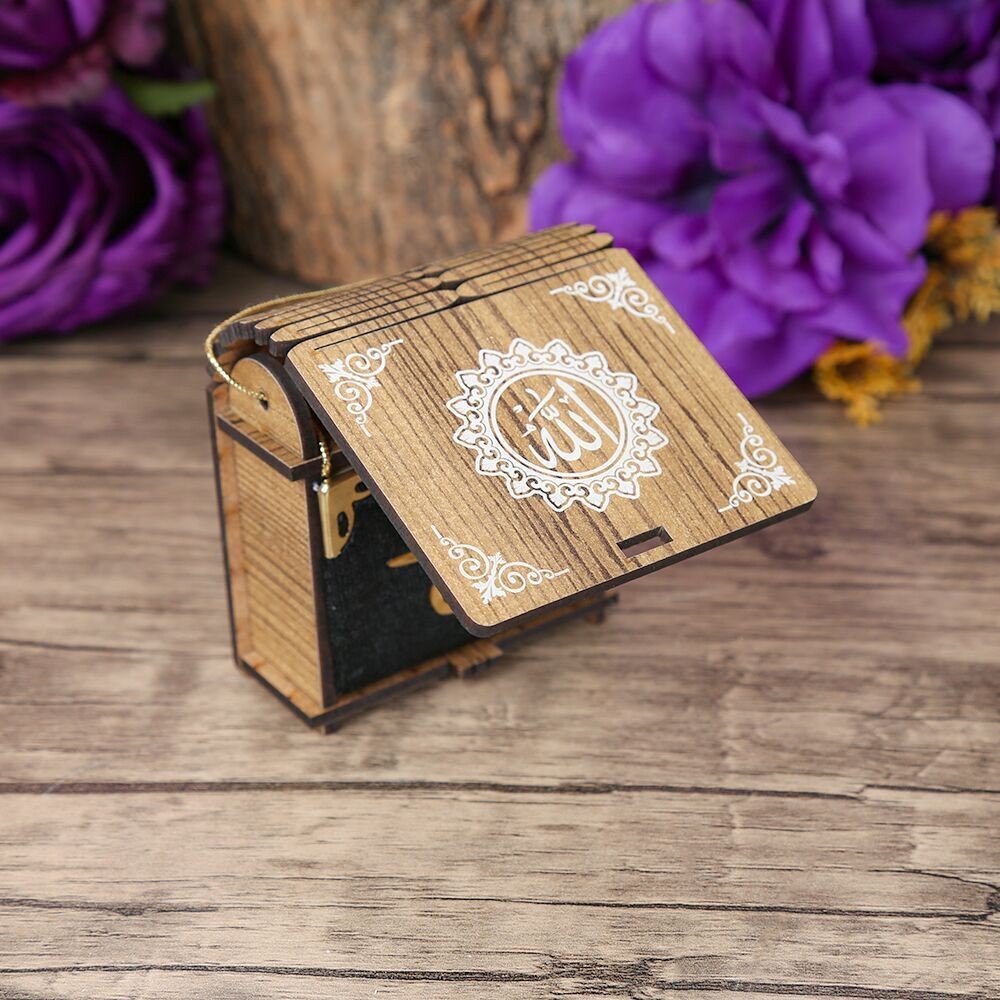 Mini Ahşap Kutu & Mini Kur'an-ı Kerim Siyah (8x7cm)