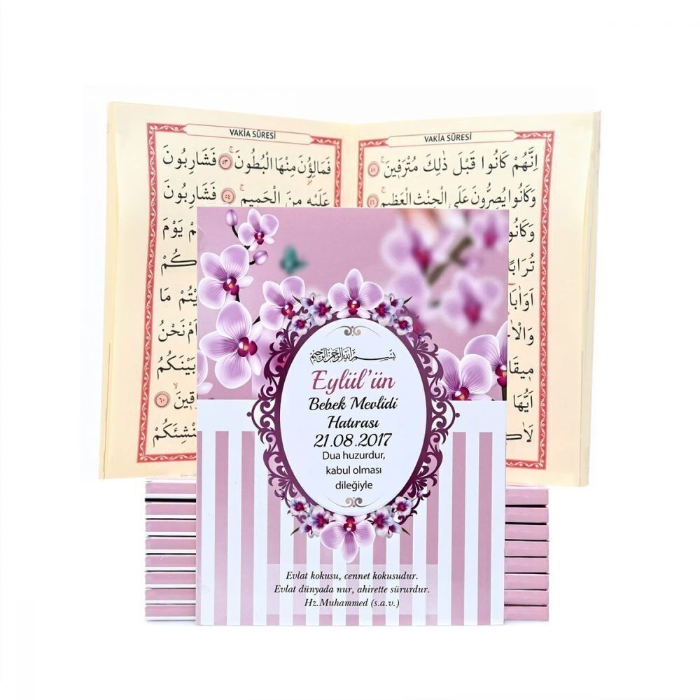 Ekonomik Yasin Kitabı Çanta Boy  Pembe 12×16 80 Sayfa -Etiket Hediyeli