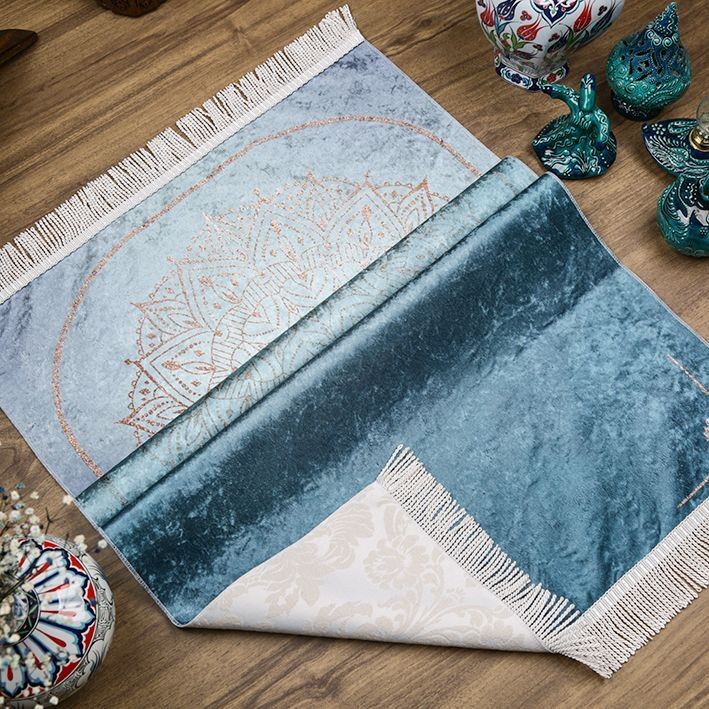 Çeyizlik Seccade Feyruz Mavi 65x115 cm - 320 gr