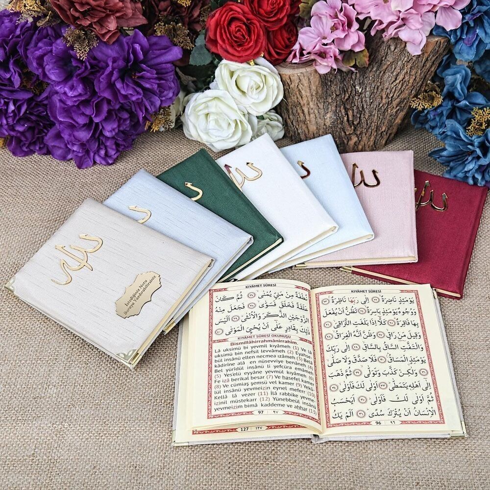 Hediyelik Seccade, Şantuk Kese Yasin, İnci Tesbih Asetat Kutulu (26×23) Set Pembe