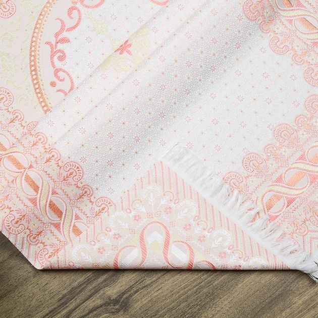 İpek Saten Osmanlı Desenli Seccade Pembe 67x120 cm - 230 gr