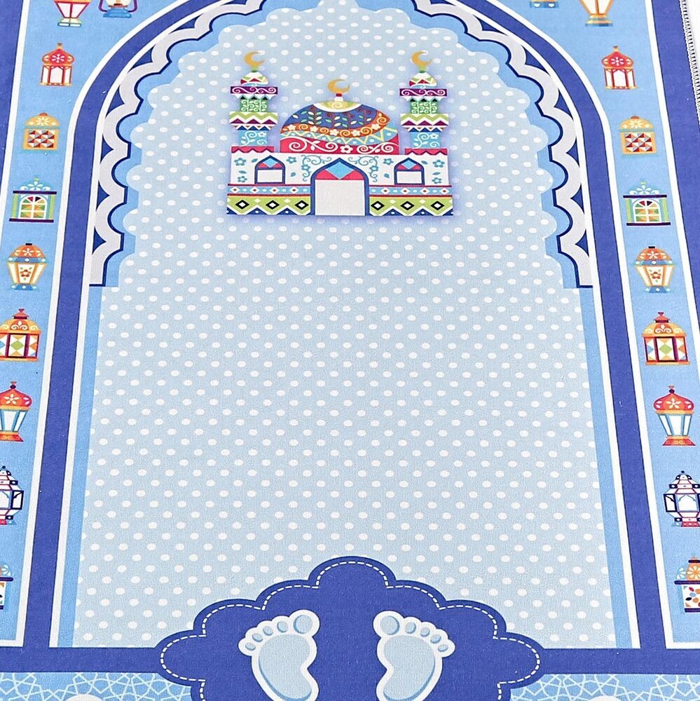 Çocuk Seccadesi Sahra - Mavi 45x82 cm - 110 gr  - Tesbih Hediyeli