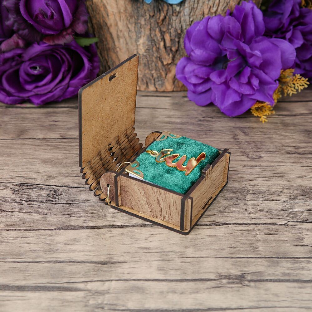 Mini Ahşap Kutu & Mini Kur'an-ı Kerim Yeşil (8x7cm)