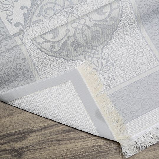 Hediyelik İpek Nur Tafta Seccade Koyu Gri 68x110 cm - 200 gr