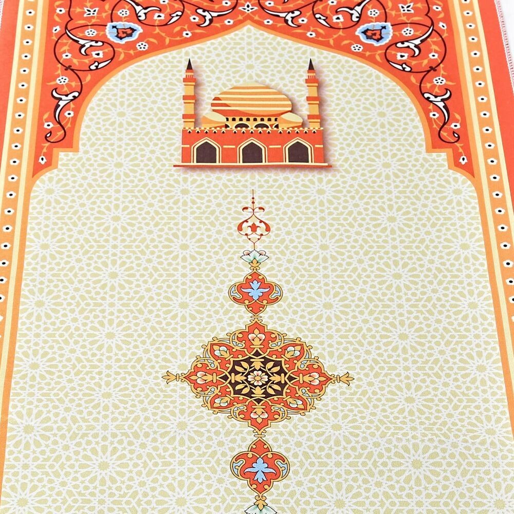 Çocuk Seccadesi Kudüs Turuncu 82×45 cm 110 gr- Tesbih Hediyeli