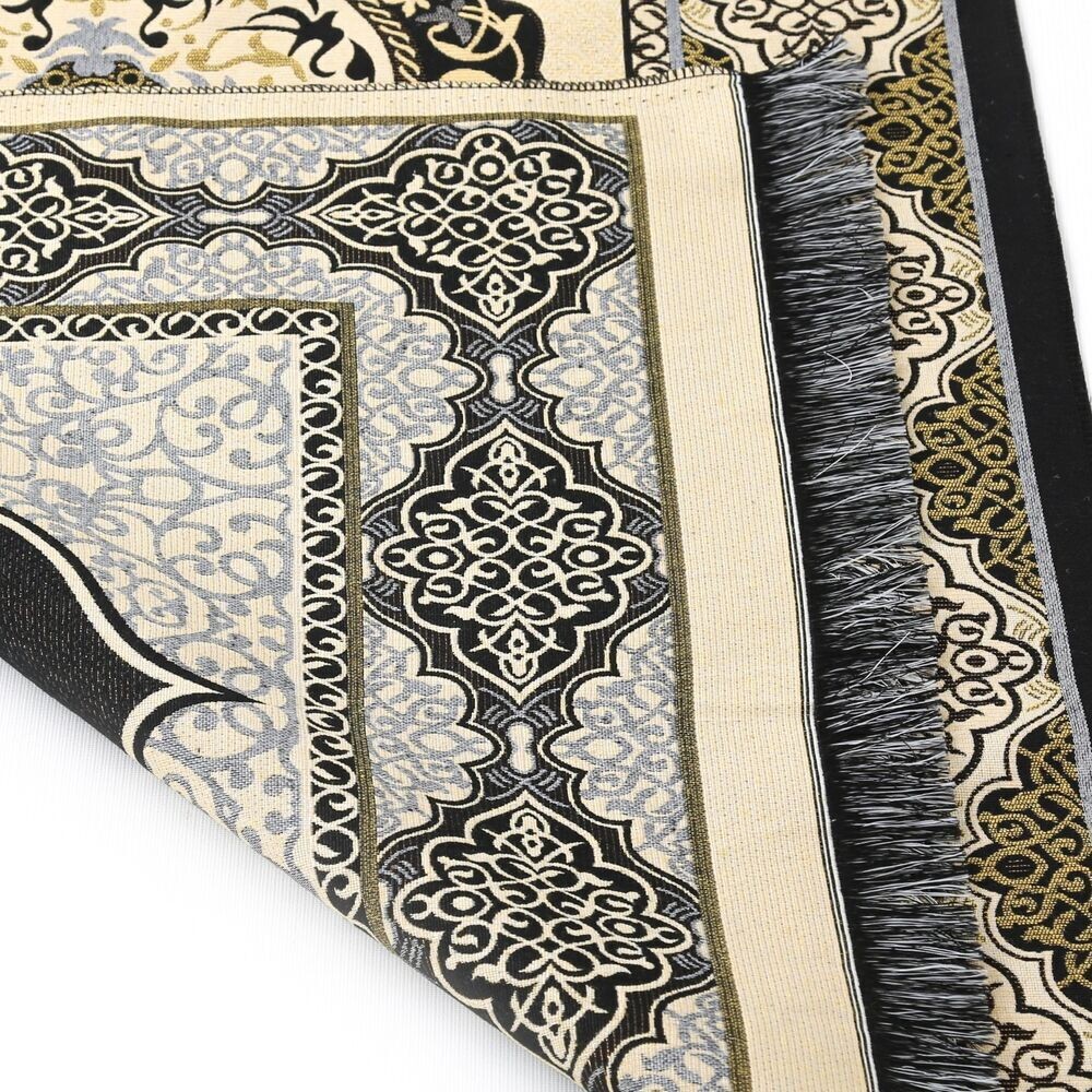 İsme Özel Hediyelik Tafta Seccade Siyah-Gold 68x110 cm - 200 gr