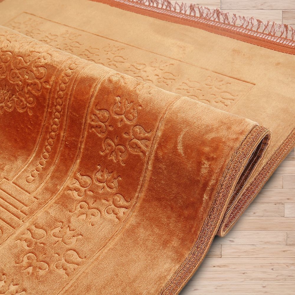 Soft Yumuşak Kadife Peluş Seccade Gold 80 x 120 cm - 1100 gr