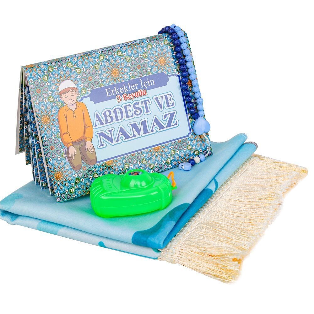 Erkek Çocuk Abdest Ve Namaz İbadet Seti 30x16cm 110gr