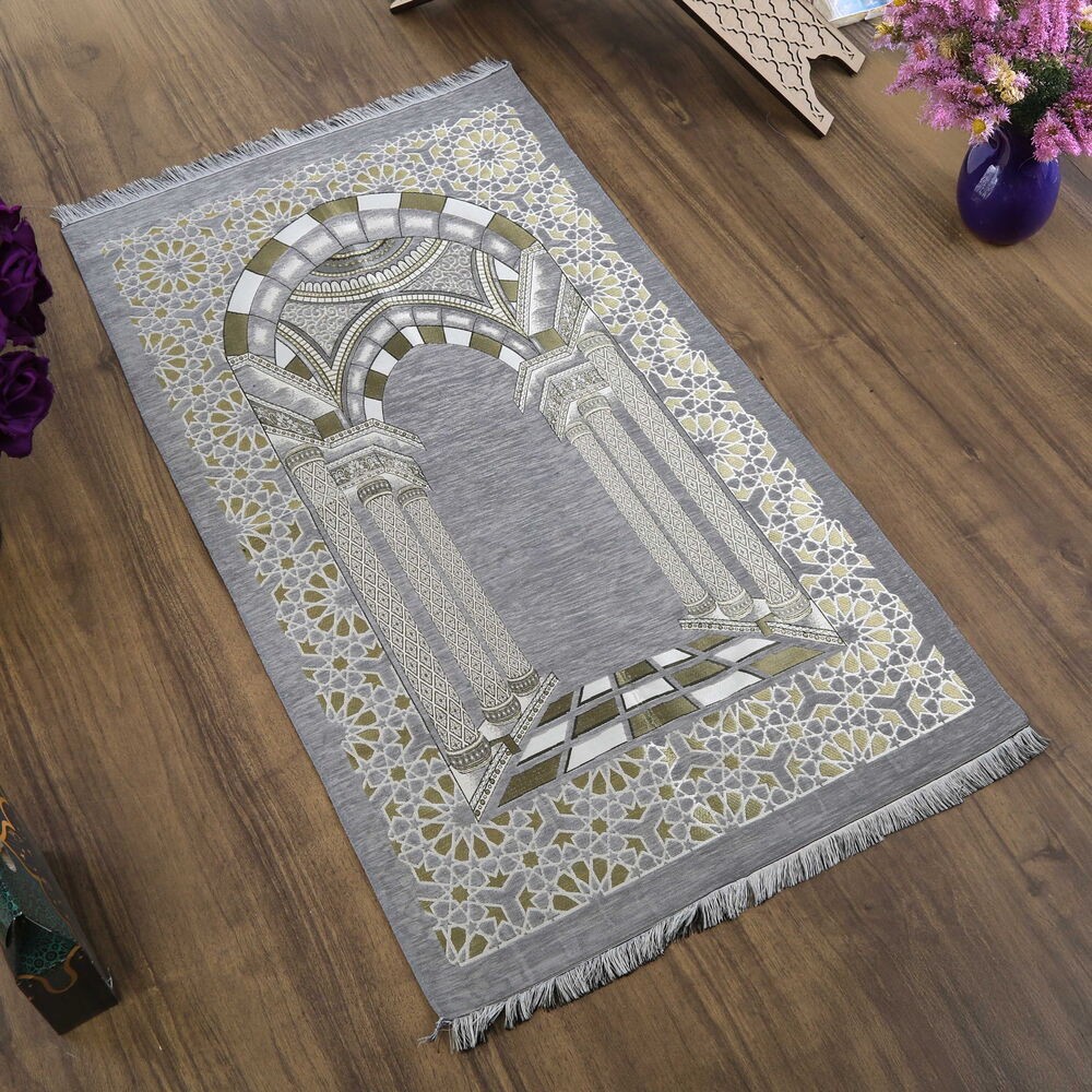 Medine Lüks Şönil Seccade Gri (66 x 120 cm) 520 gr