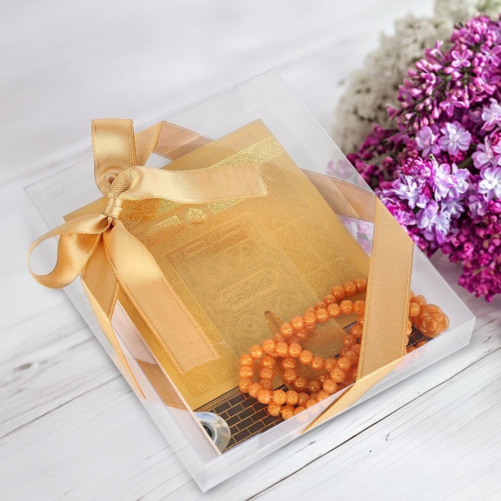 Ekonomik Yasin Kitabı(12*16 cm ,90 gr, 80 Sayfa) Tesbih,Süslemeli Asetat Kutulu-Gold