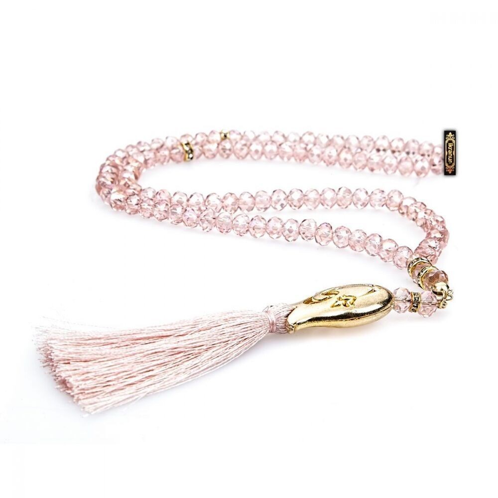 Hediyelik Şantuk Kese Yasin, Madlen Çikolata, Kristal Tesbihli Gold Kutulu Set Pembe(300 gr, 16.5 * 12.5 cm)