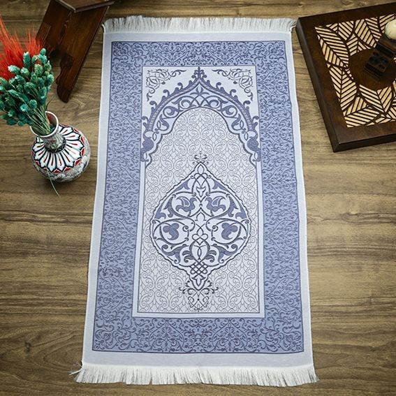 Hediyelik İpek Nur Tafta Seccade Bebek Mavisi 68x110 cm - 200 gr