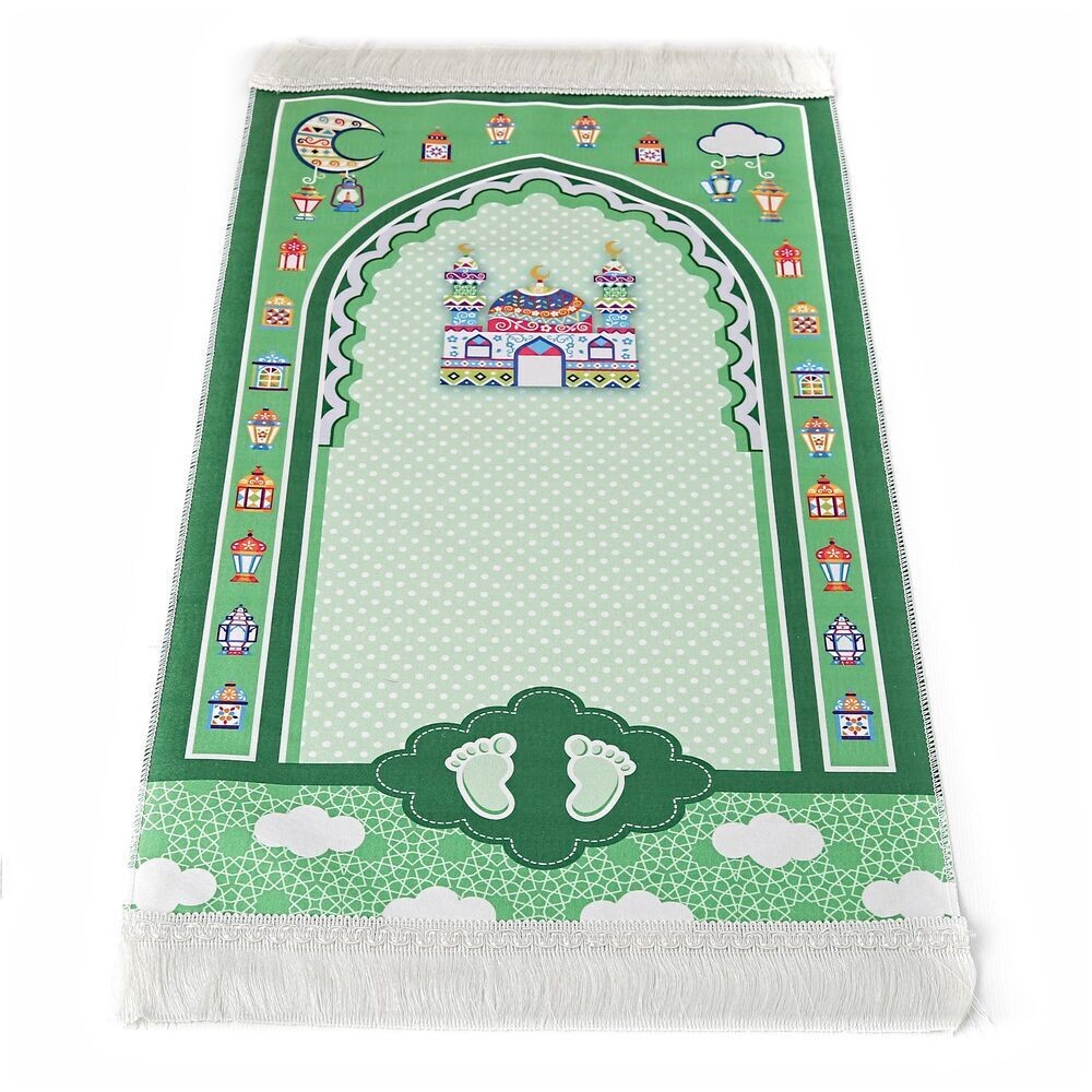 Çocuk Seccadesi Sahra Yeşil 82×45 cm 110 gr - Tesbih Hediyeli