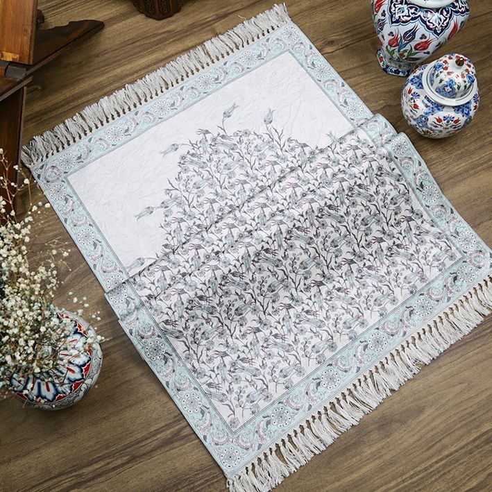 Damat Bohçası Seccadesi Çini Desen Turkuaz