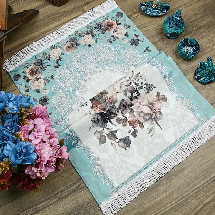 Lüks Hürrem Astarlı Seccade Yeşil 70 x 117 cm - 600 gr