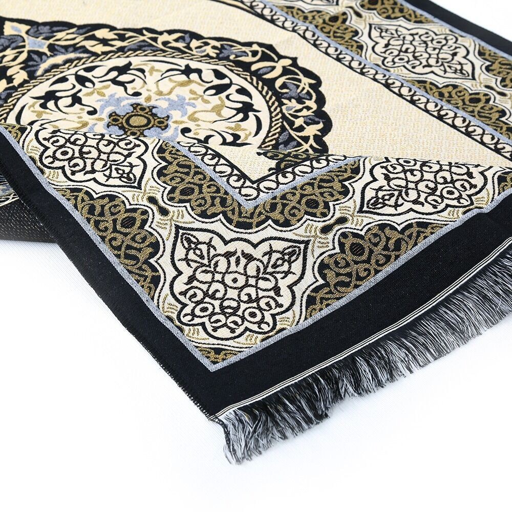 Hediyelik Tafta Seccade Siyah-Gold 68x110 cm - 200 gr