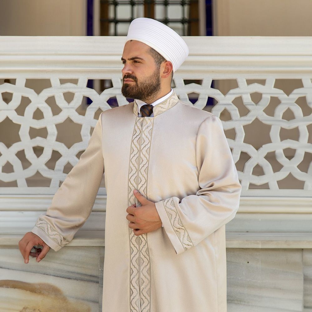 Lüks Kubbe İmam Cübbesi Vizon