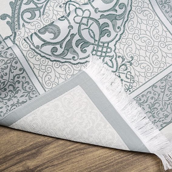 Hediyelik İpek Nur Tafta Seccade Petrol Mavisi 68x110 cm - 200 gr
