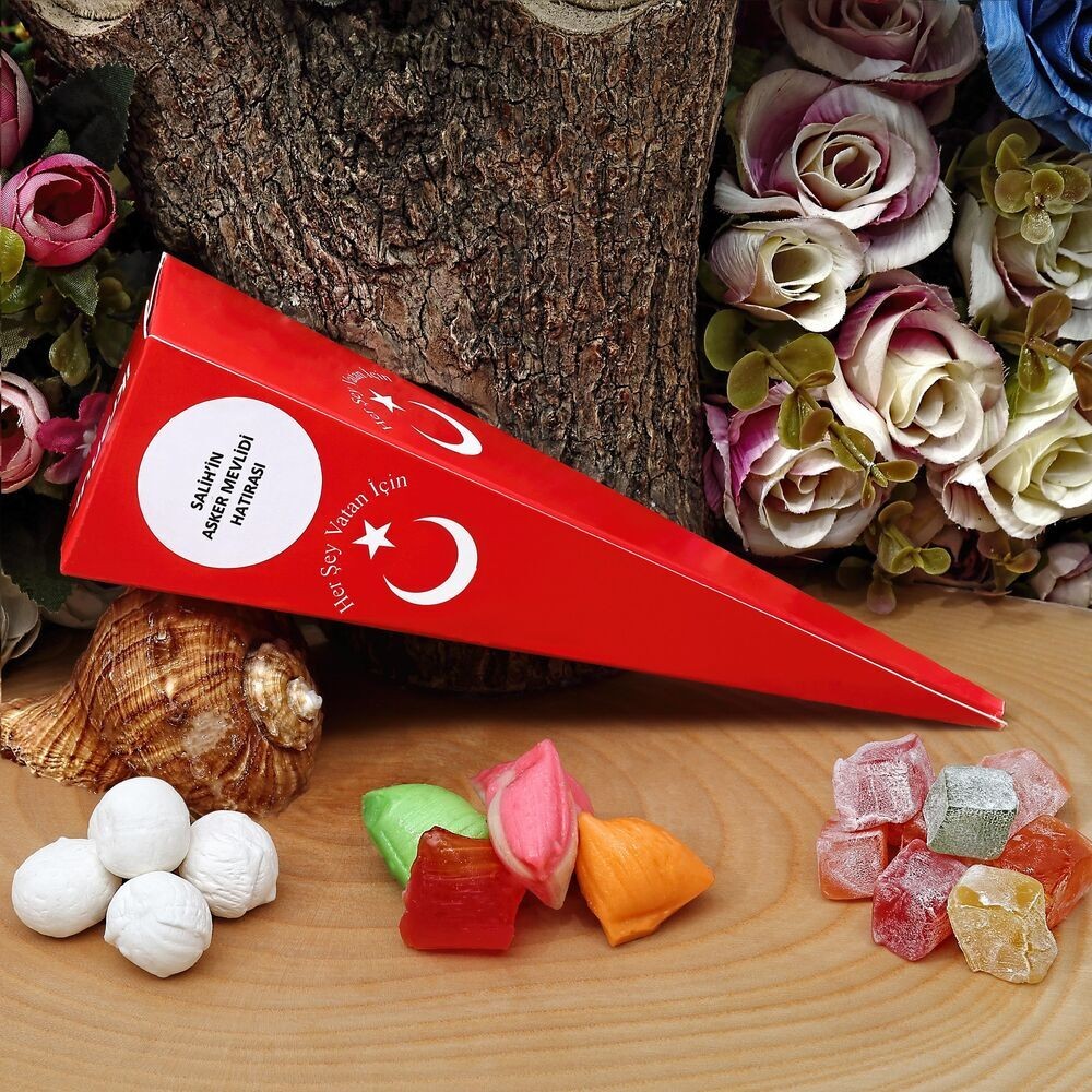 Asker Mevlüt Şekeri Kuş Lokumlu Mevlana  Şekerli (70-80gr) 15cm