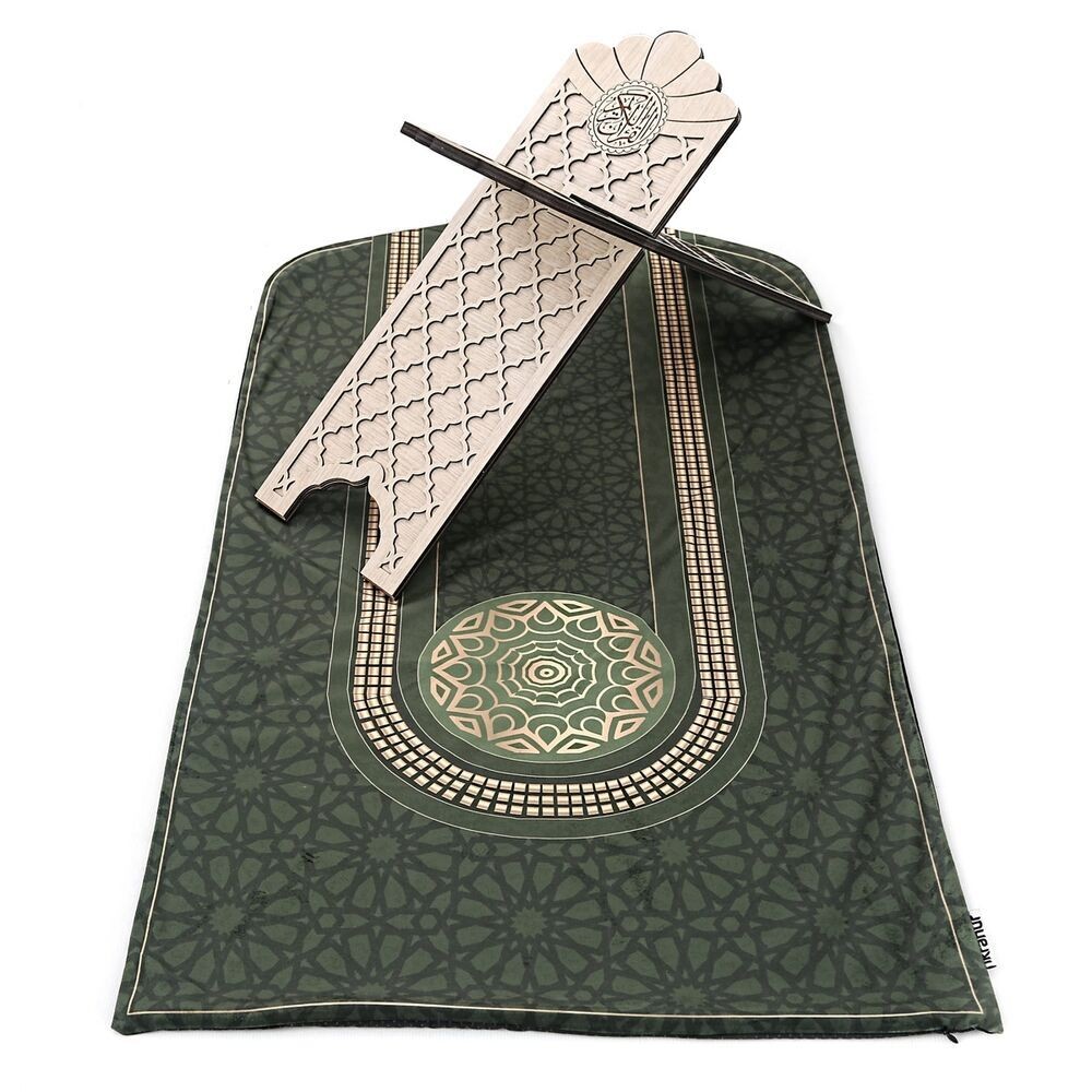 Astarlı Ortadoğu Kadife Seccade Yeşil 63×116 cm 268 gr