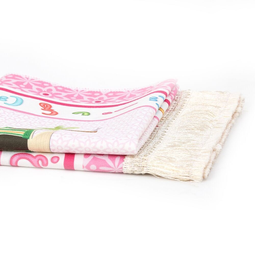 Çocuk Seccadesi Aksa Pembe 82×45 cm 110 gr - Tesbih Hediyeli
