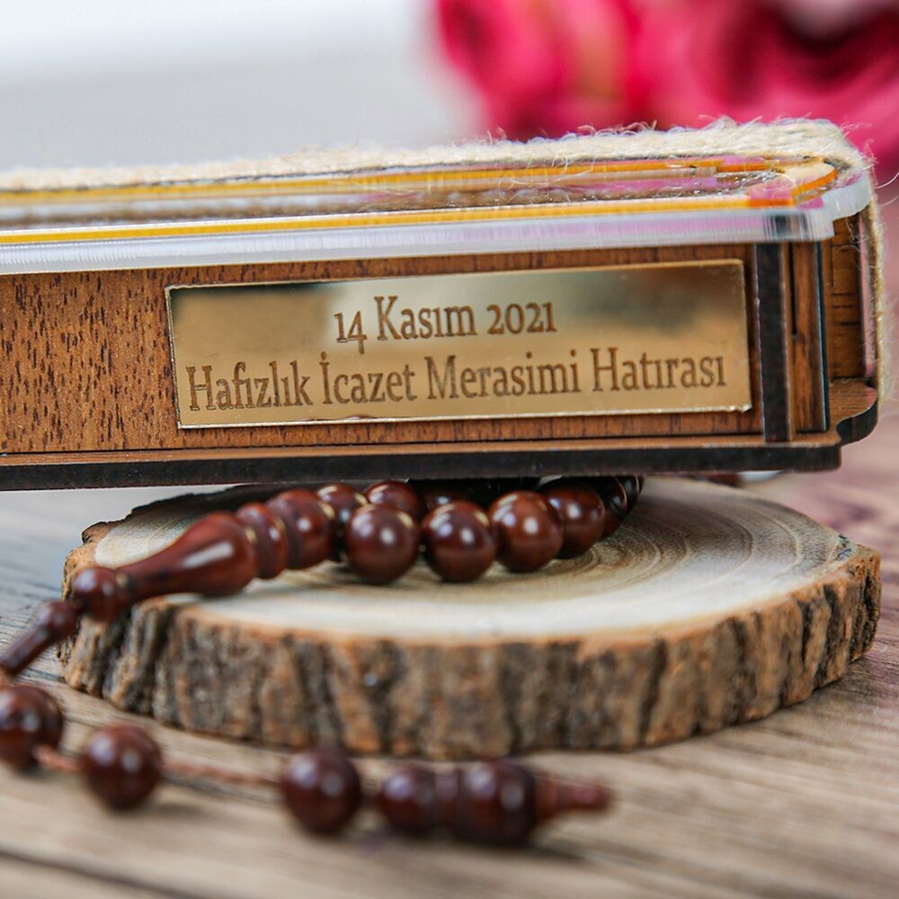 Kişiye Özel Ahşap Kutulu 33'lü Tesbih 7-9 mm