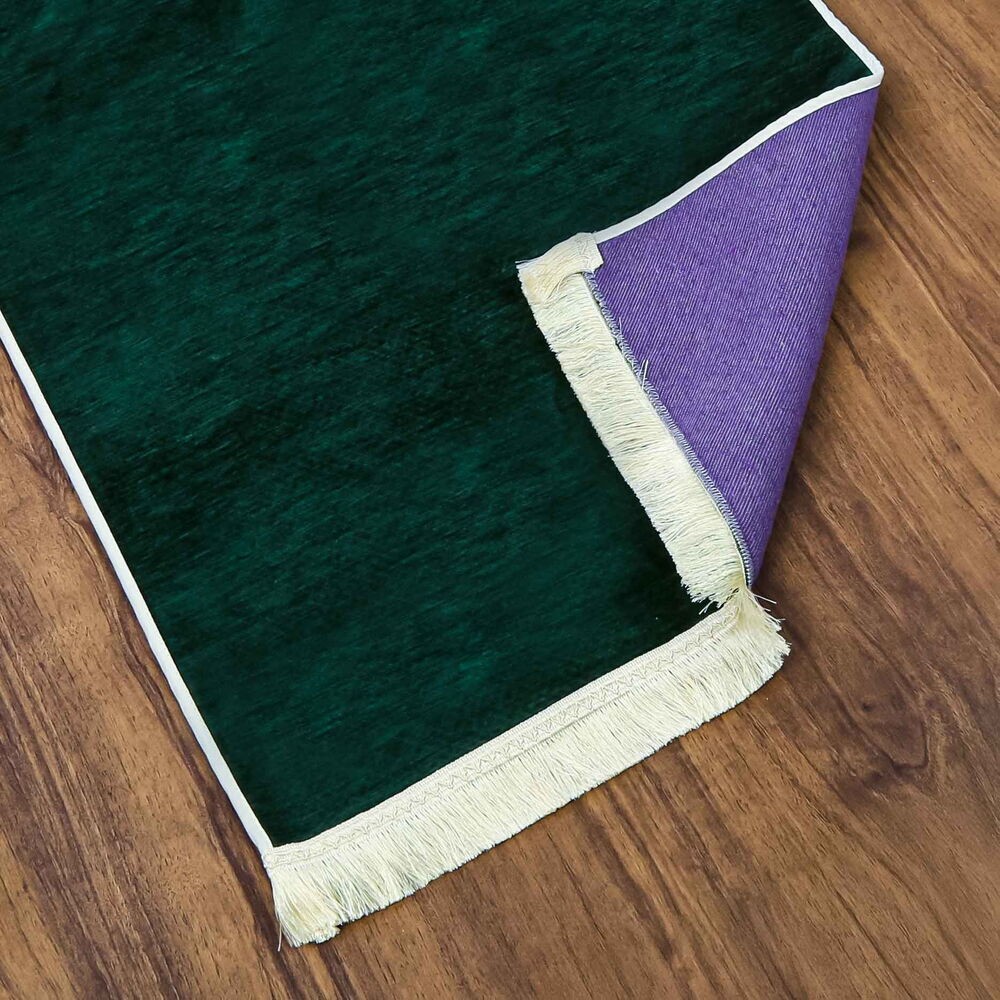 Mahya Lüks Astarlı Biyeli Şönil Seccade İsimli Yeşil (66X125cm) 565 gr