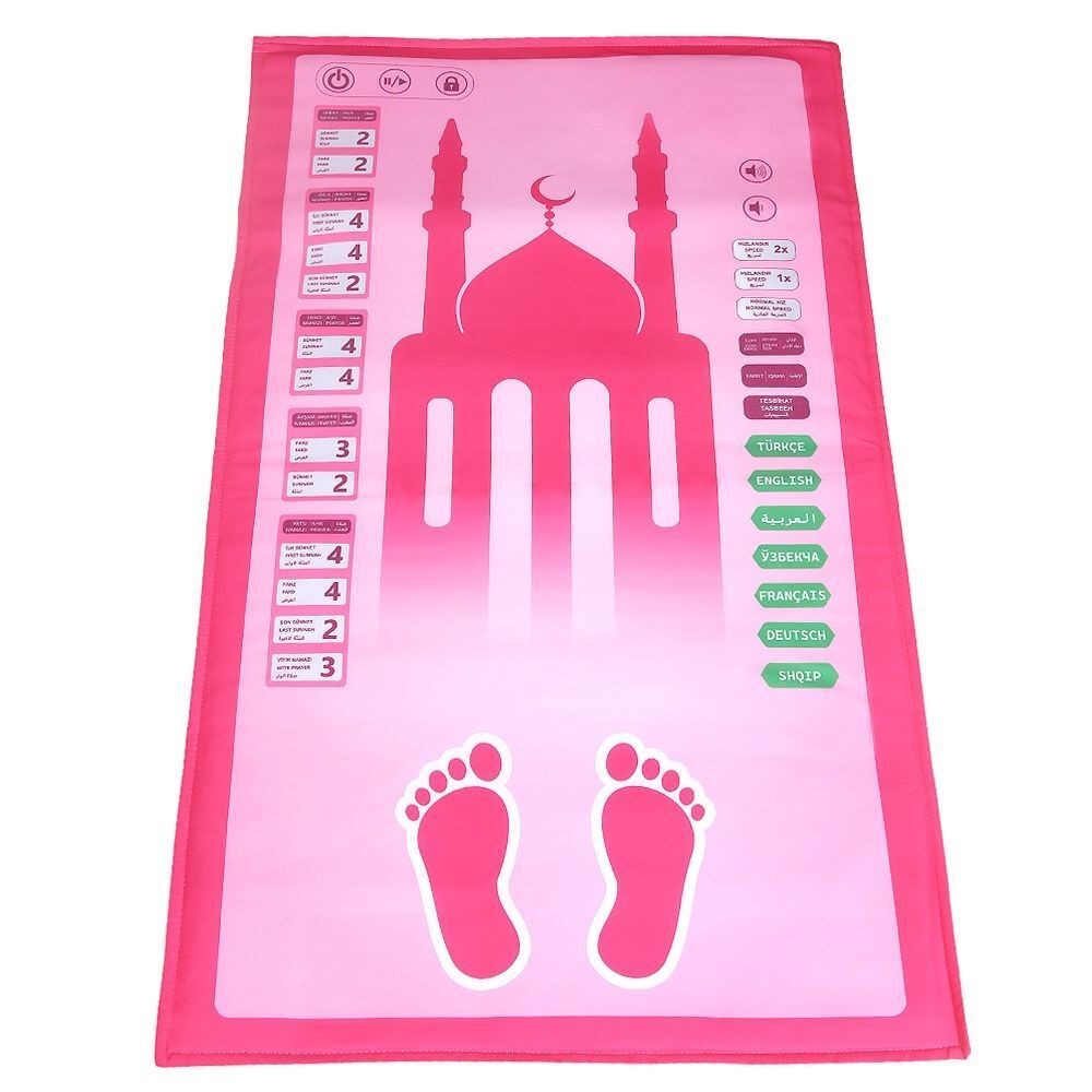 Çocuklar İçin Sesli Konuşan Namaz Kıldıran Seccade ( 7 Dil Seçeneğiyle ) Pembe