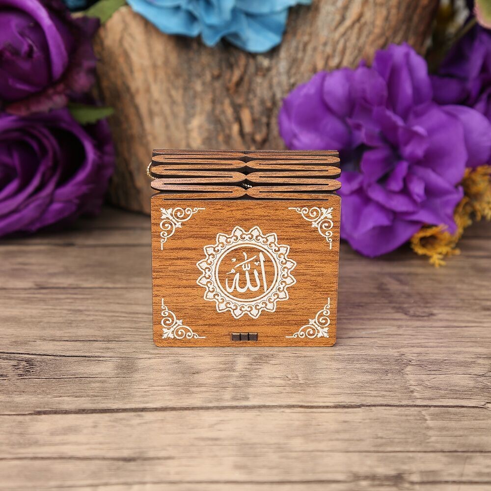 Mini Ahşap Kutu & Mini Kur'an-ı Kerim Kırmızı (8x7cm)