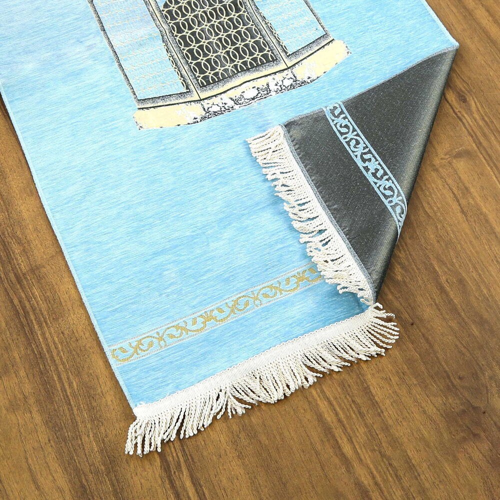 Makam-ı İbrahim Lüks Şönil Seccade Bebek Mavisi (70x126cm) 240 gr
