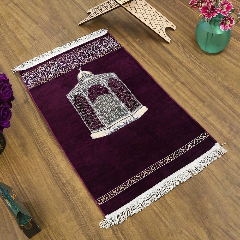 Makam-ı İbrahim Lüks Şönil Seccade Mor (70x126cm) 240 gr