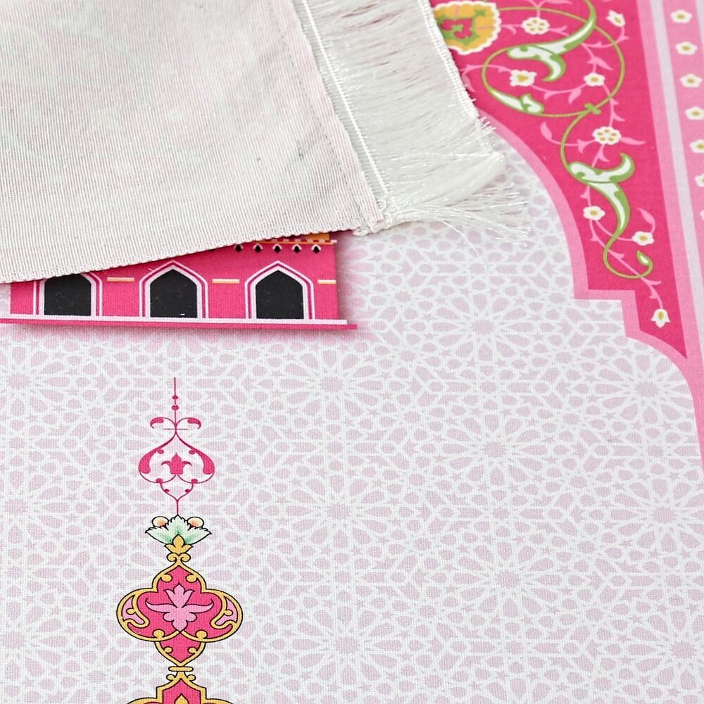 Çocuk Seccadesi Kudüs Pembe 82×45 cm 110 gr- Tesbih Hediyeli