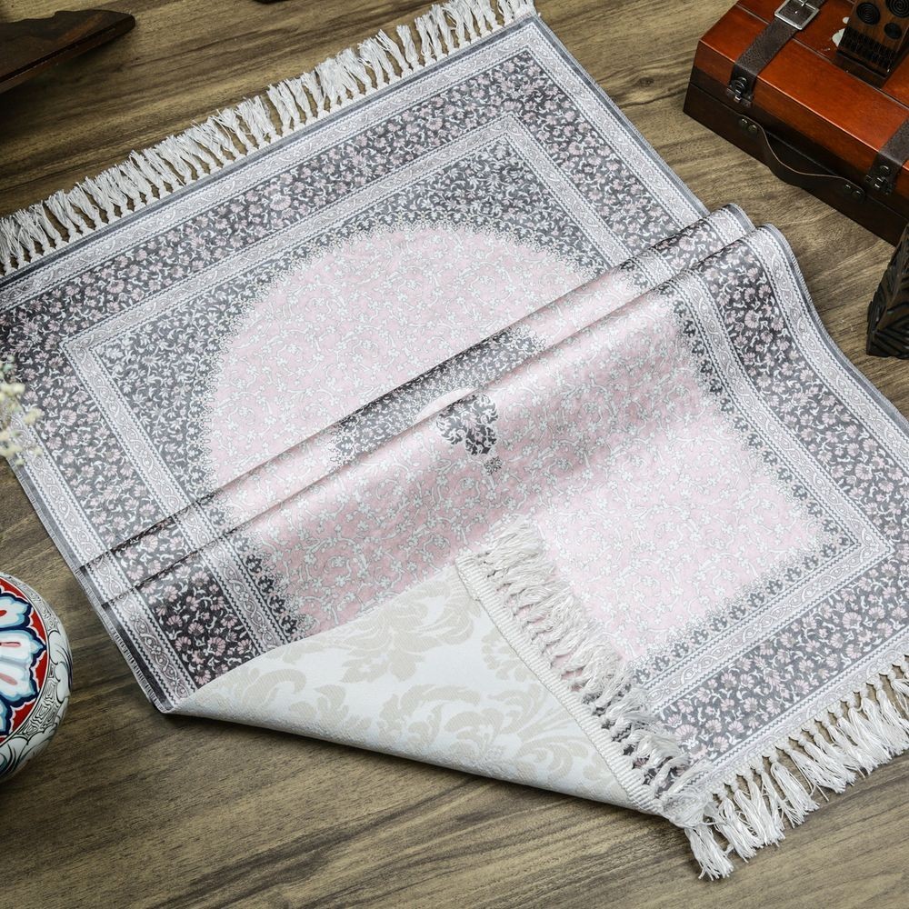 Lüks İpek Ahu Seccade Pembe 70x117 cm - 550 gr