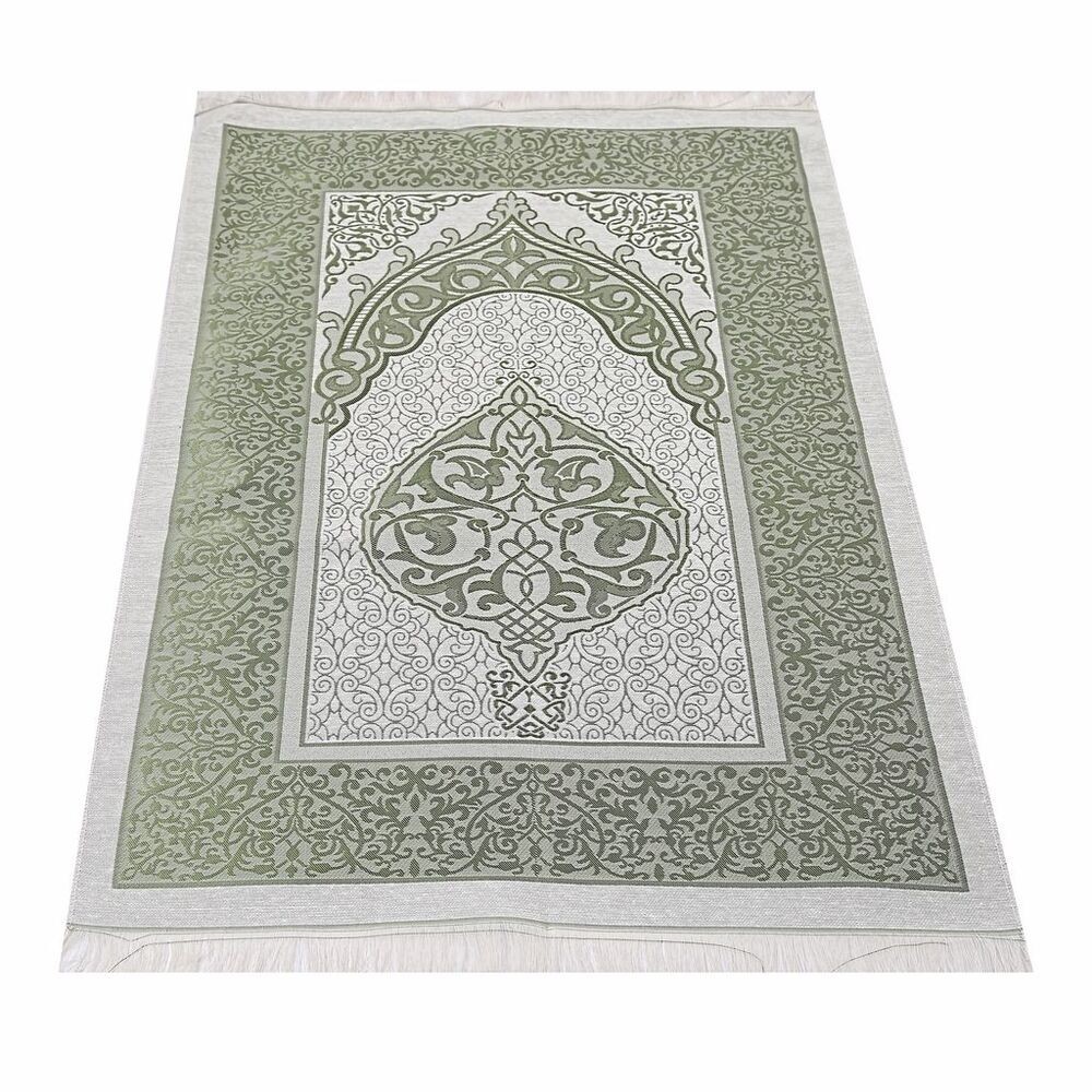 Hediyelik Seccade, Kadife Yasin (İsme Özel), İnci Tesbih, Asetat Kutulu (26×23) İslami Set-Yeşil