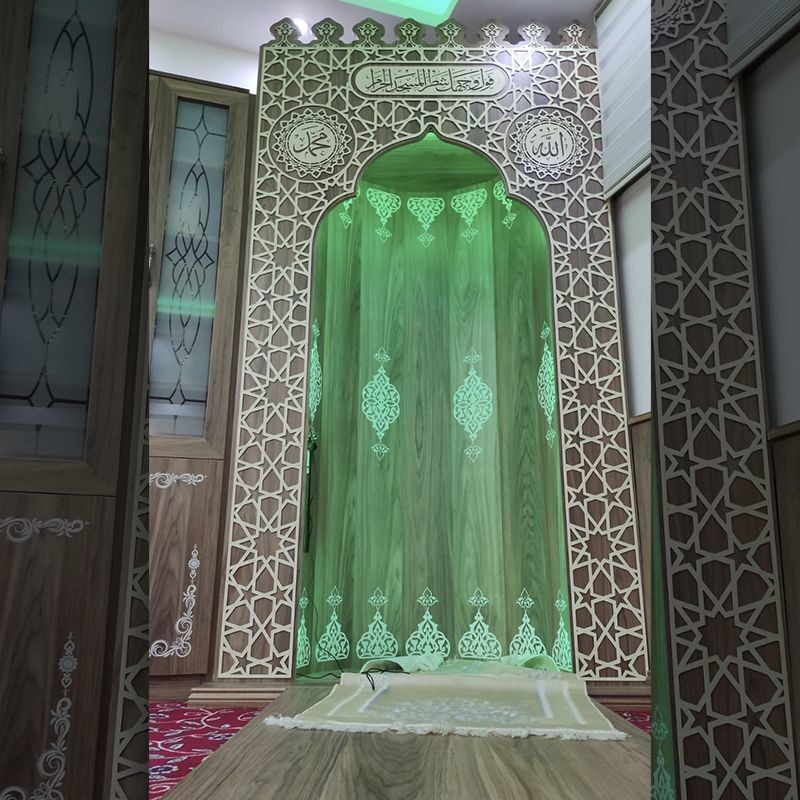 Mescit ve Evler için Portatif Mihrab Bütün Model 135*200 Cm