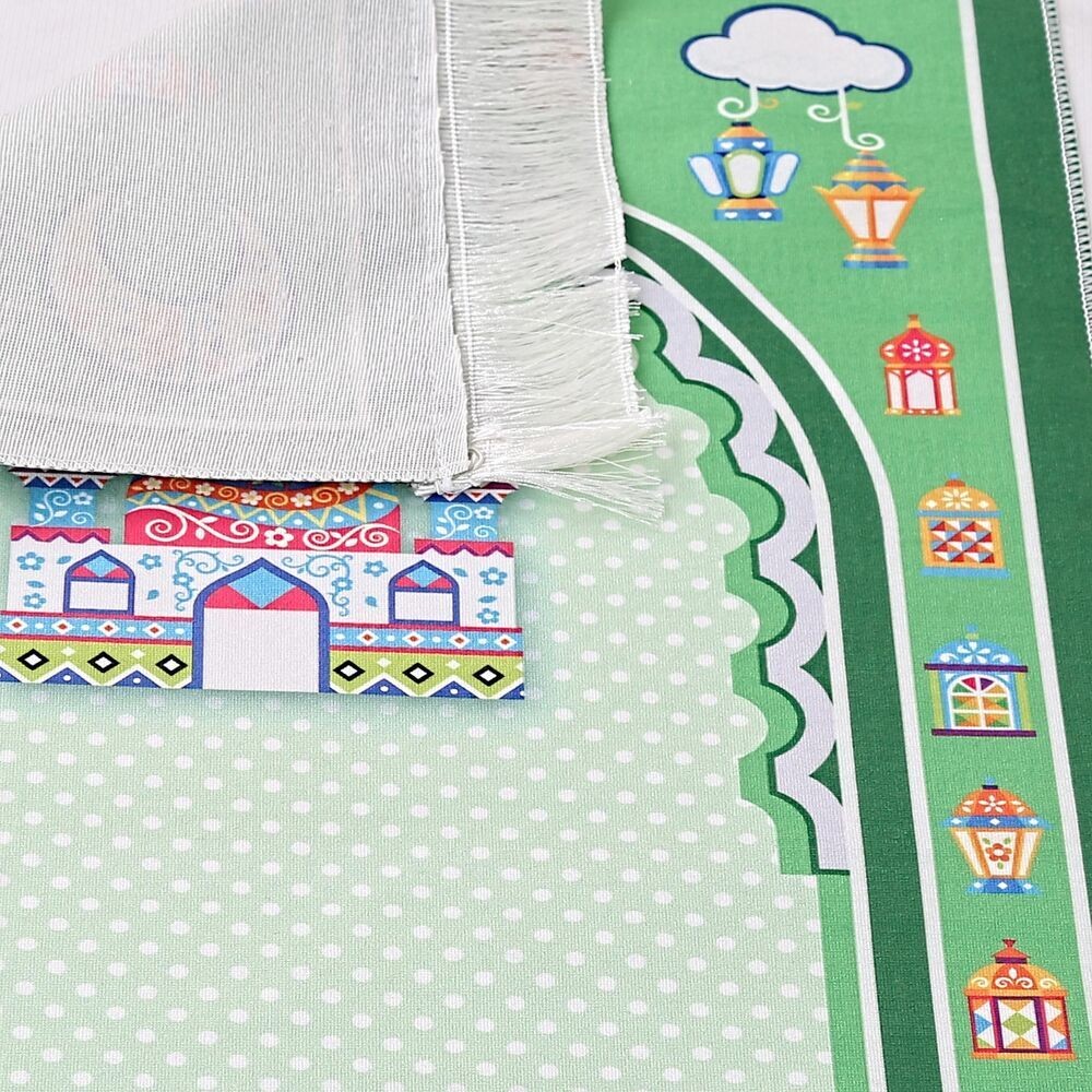 Çocuk Seccadesi Sahra Yeşil 82×45 cm 110 gr - Tesbih Hediyeli