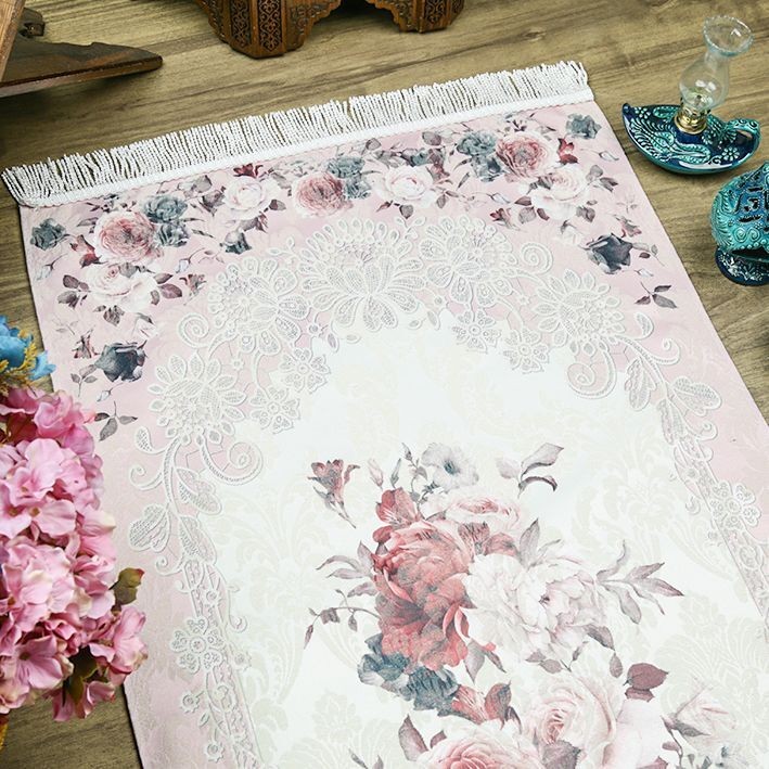 Lüks Hürrem Astarlı Seccade Pembe 70 x 117 cm - 600gr