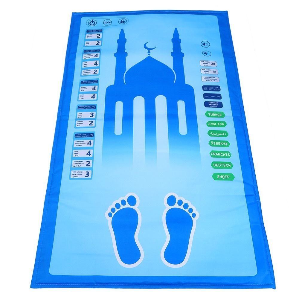 Çocuklar İçin Sesli Konuşan Namaz Kıldıran Seccade ( 7 Dil Seçeneğiyle ) Mavi