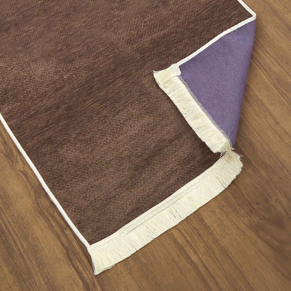 Mahya Lüks Astarlı Biyeli Şönil Seccade İsimli Kahverengi (66X125cm) 565 gr