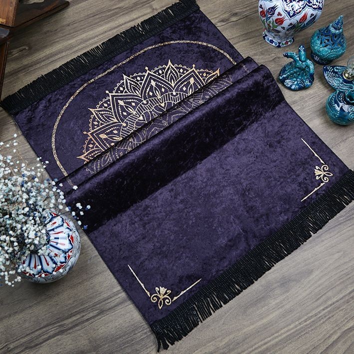 Çeyizlik Seccade Feyruz Siyah 65x115 cm - 320 gr
