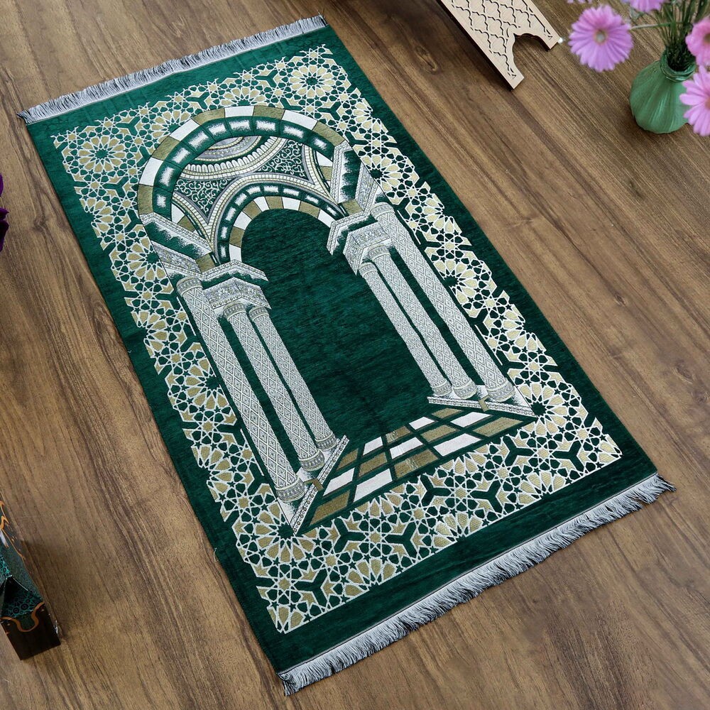 Medine Lüks Şönil Seccade Yeşil (66x116cm) 520 gr