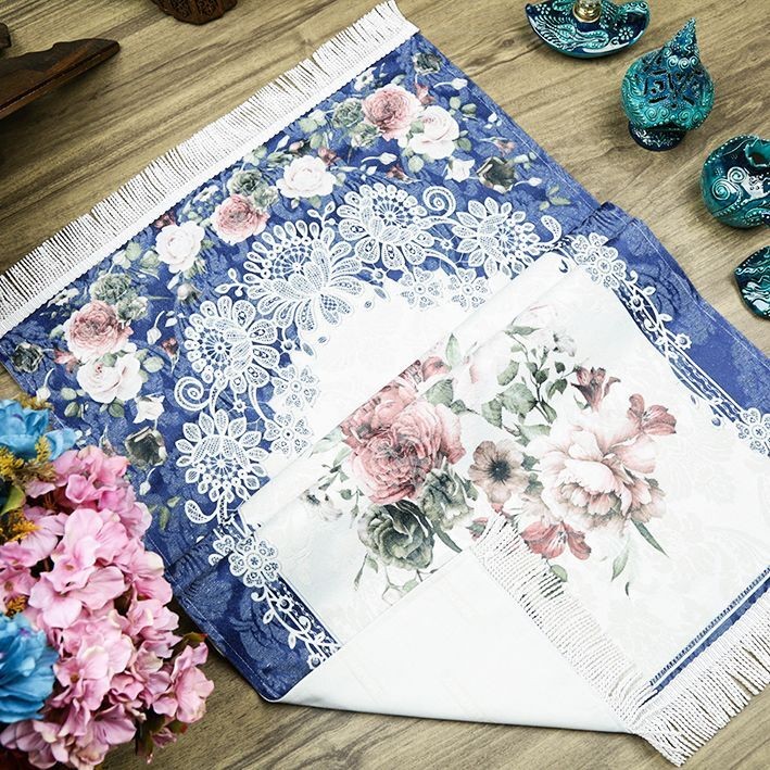 Lüks Hürrem Astarlı Seccade - Mavi 68 x 117 cm - 600gr