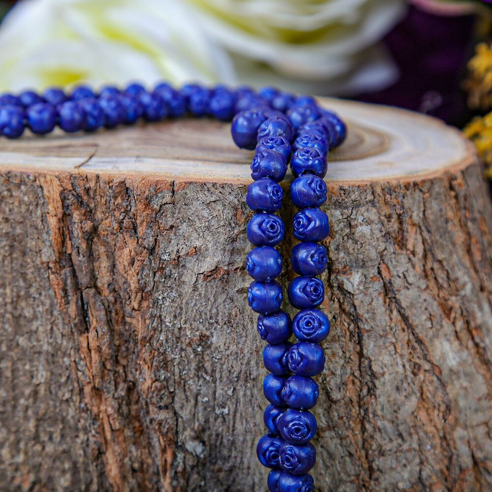 Gül Kutulu Kokulu Tesbih Lacivert (8x8cm)