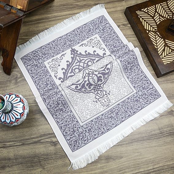 Hediyelik İpek Nur Tafta Seccade Koyu Mor 68x110 cm - 200 gr