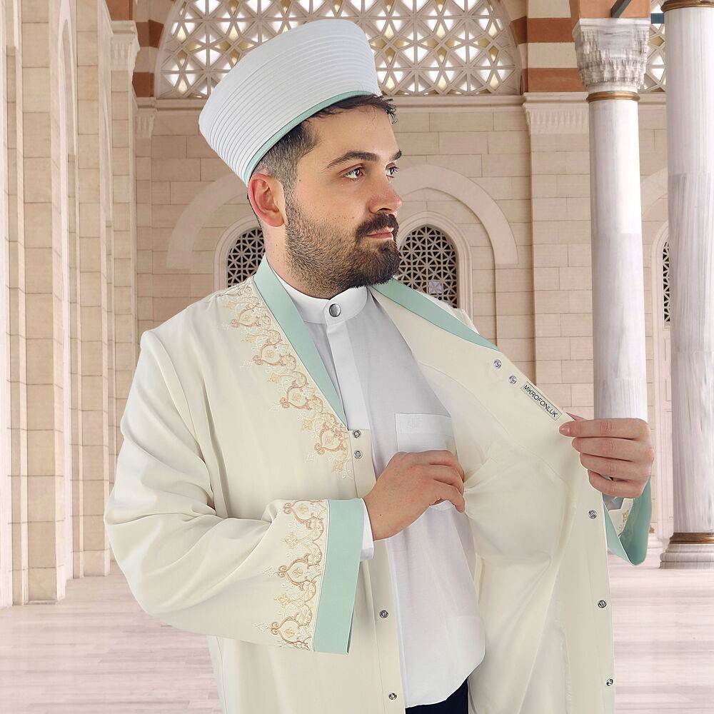 Müderris Cübbe Buhara Yaka Krem