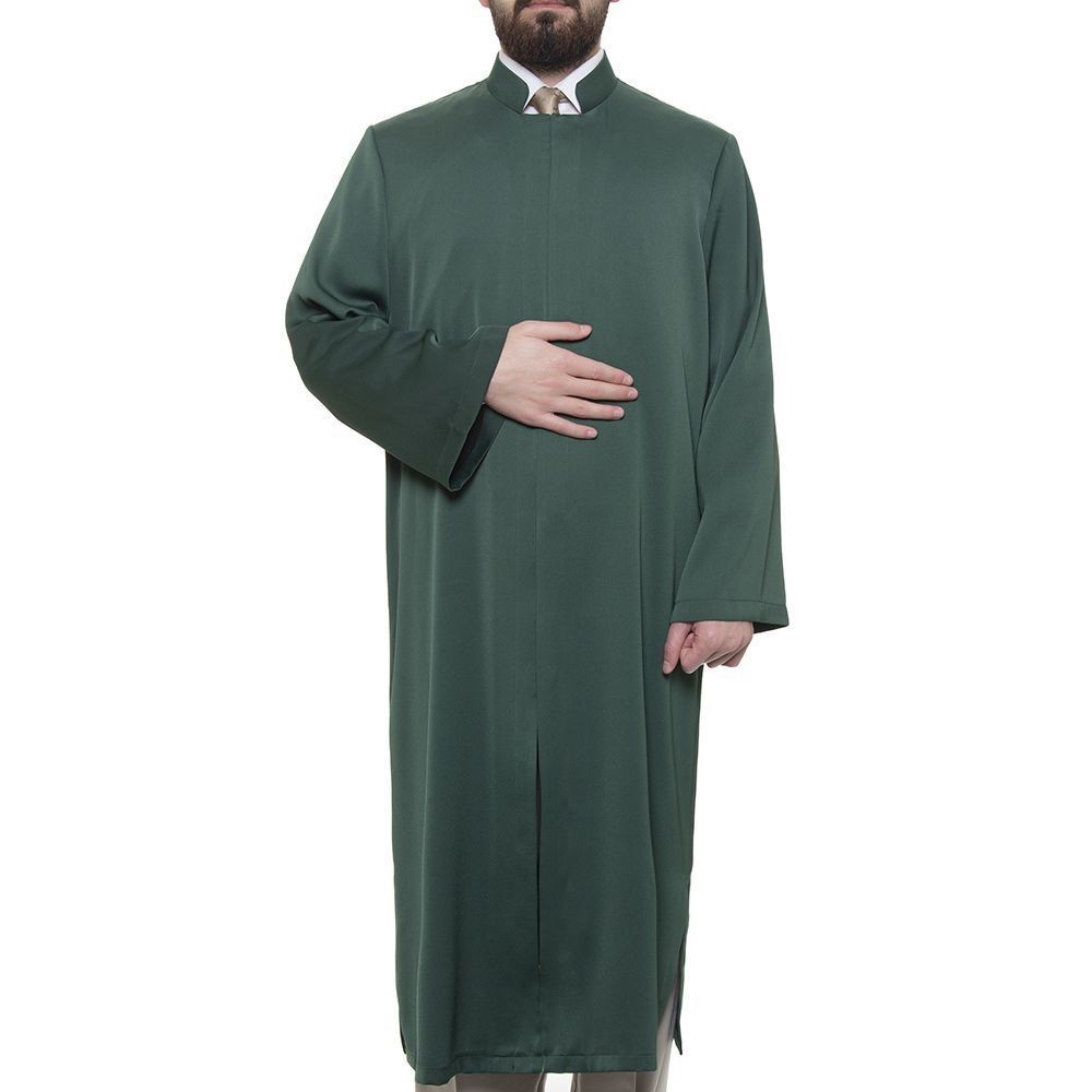 Nafi Hakim Yaka Sade İmam Cübbesi Yeşil